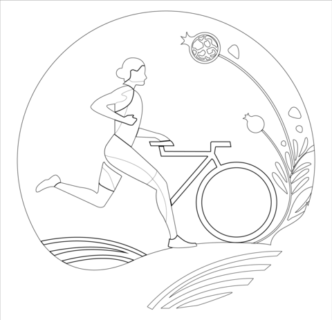 Runner From Cycling Coloring Page